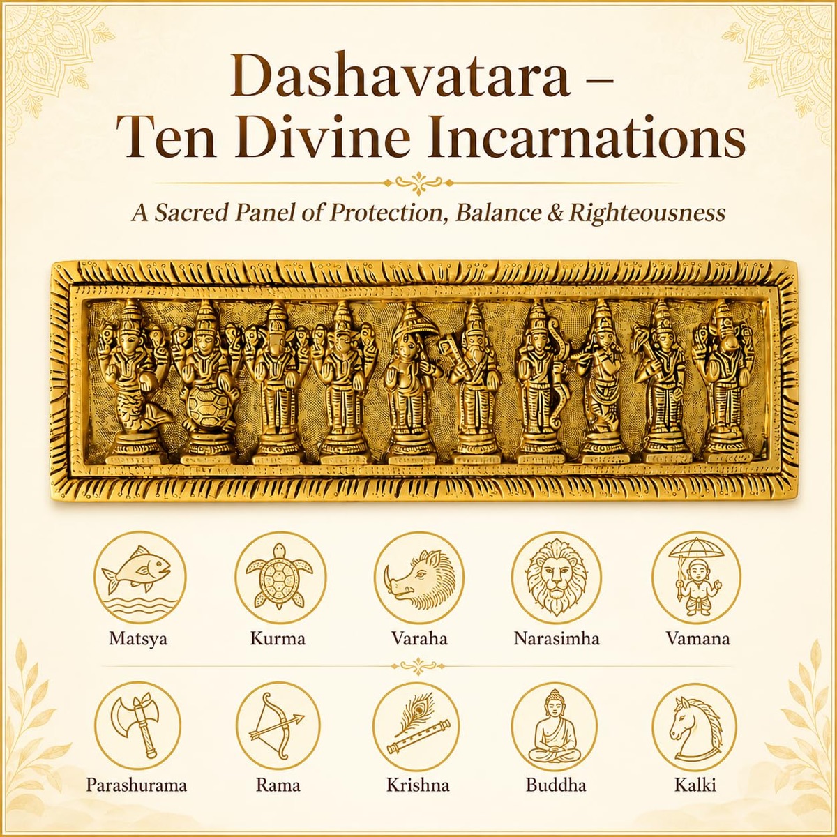 Brass Dashavatar Wall Hanging