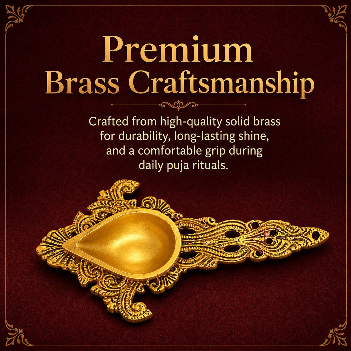 Brass Diya Pooja Set